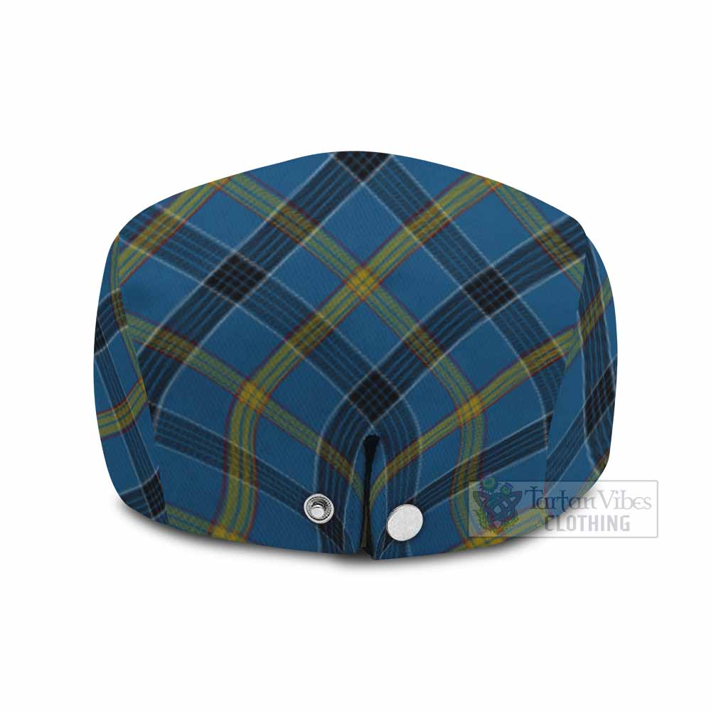Laing Tartan Flat Cap, Jeff Cap Cross Style with Family Crest - Tartan Vibes Clothing