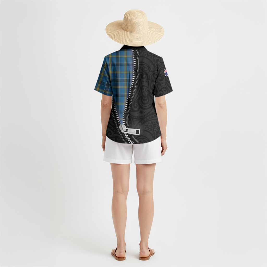 Laing Tartan Hawaiian Shirt New Zealand Pattern Unique Zipper Stylized