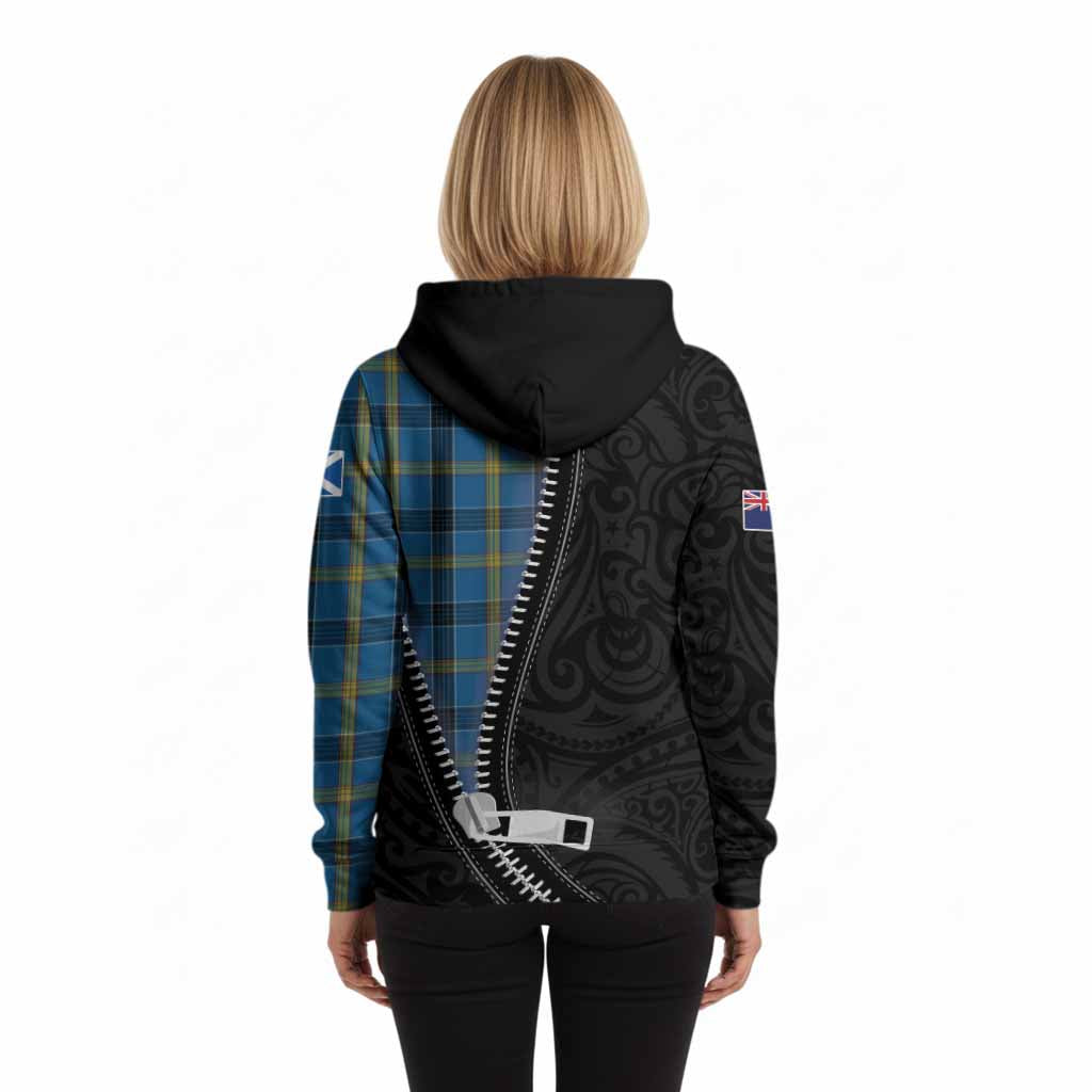 Laing Tartan Hoodie New Zealand Pattern Unique Zipper Stylized