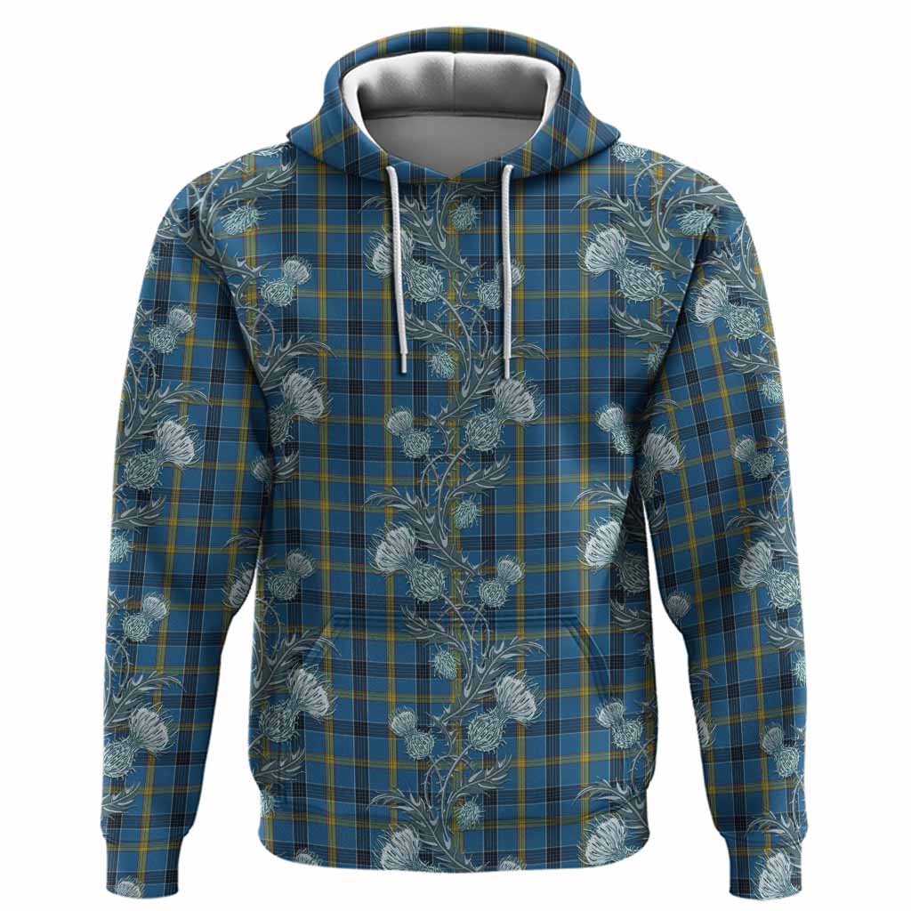 Laing Tartan Hoodie Seamless Scottish Thistle Flowers