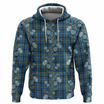 Laing Tartan Hoodie Seamless Scottish Thistle Flowers