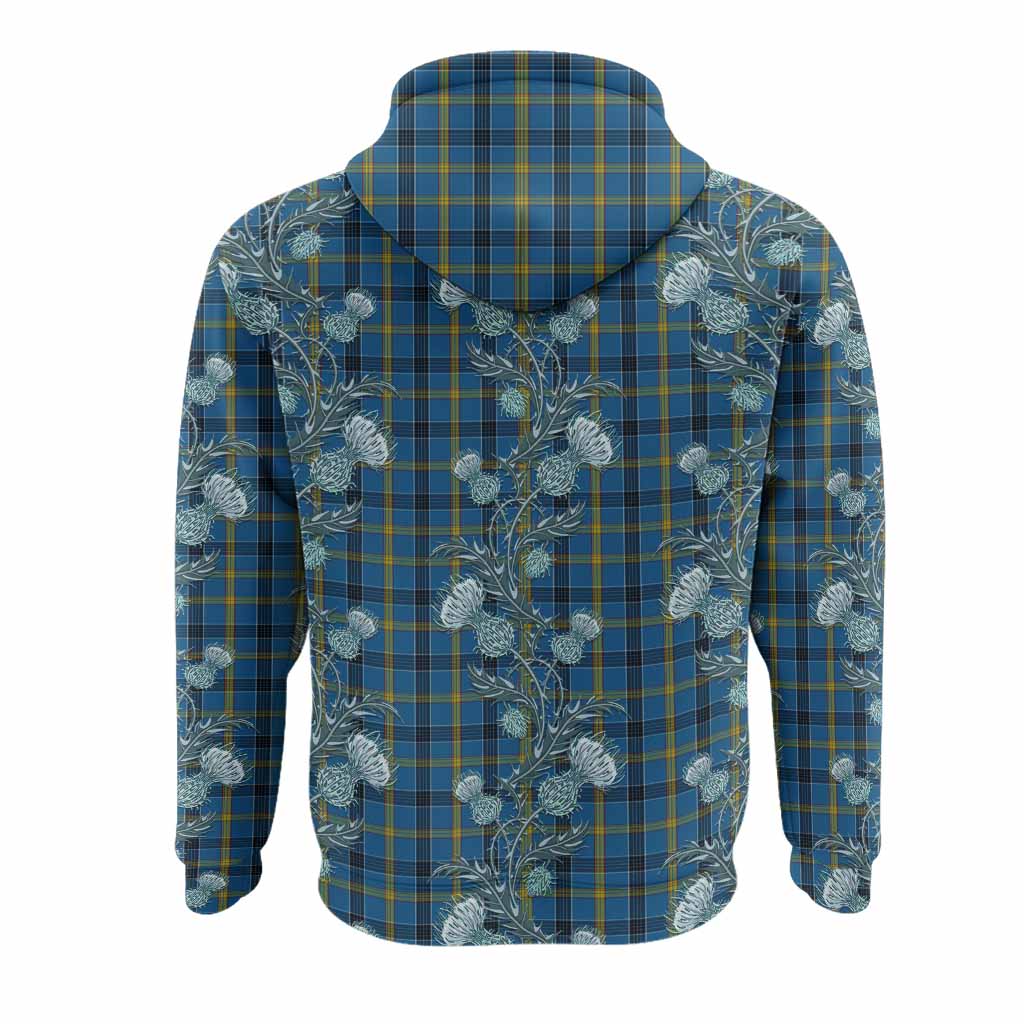 Laing Tartan Hoodie Seamless Scottish Thistle Flowers