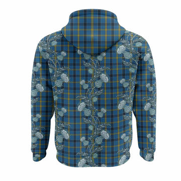 Laing Tartan Hoodie Seamless Scottish Thistle Flowers