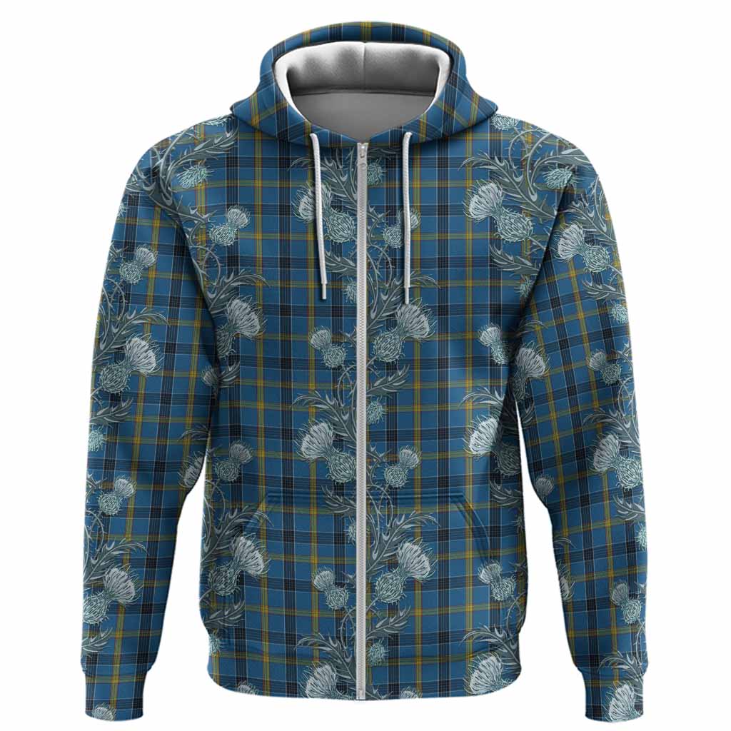 Laing Tartan Hoodie Seamless Scottish Thistle Flowers