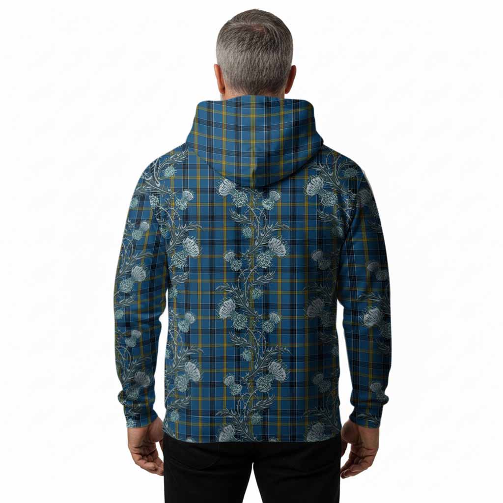 Laing Tartan Hoodie Seamless Scottish Thistle Flowers