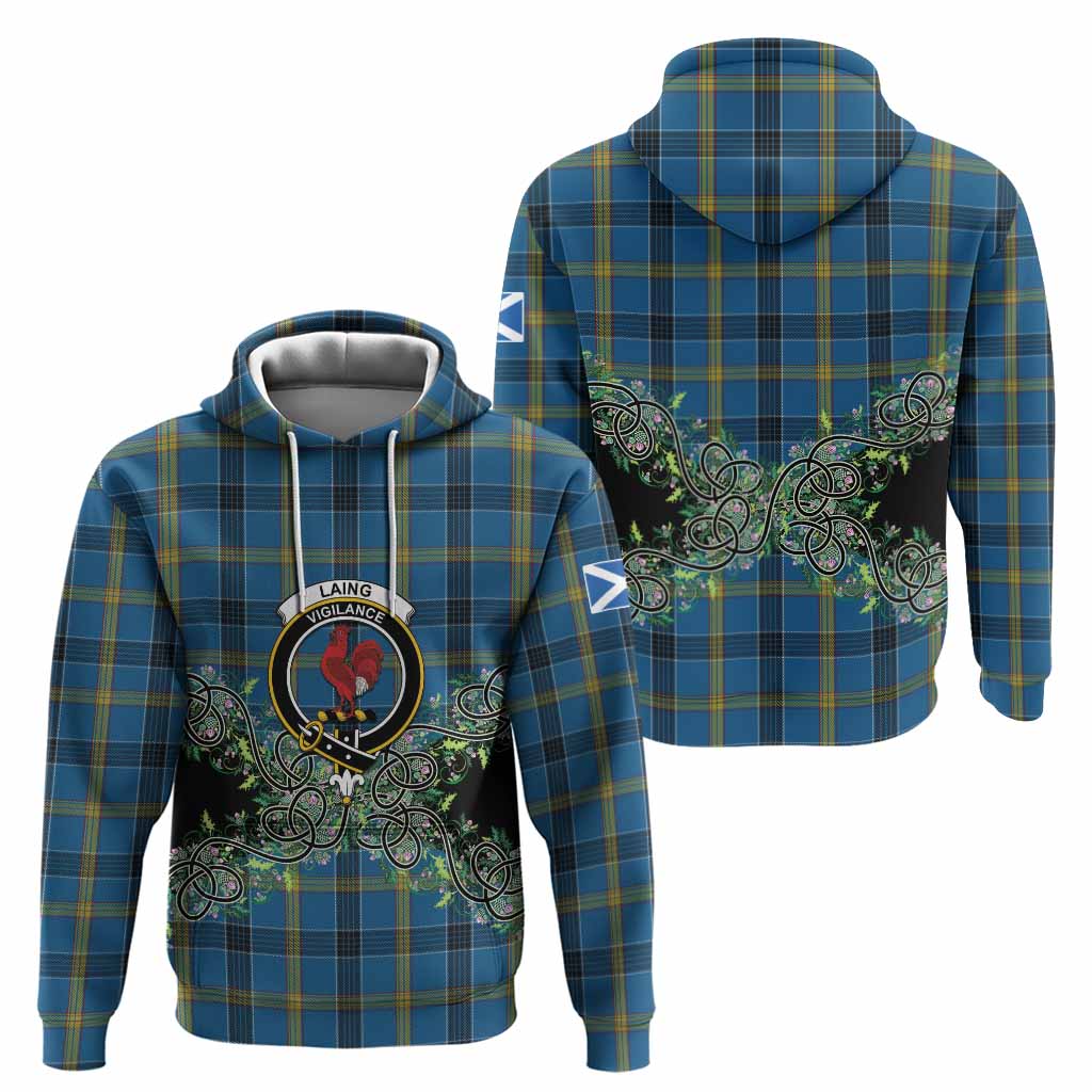 Laing Tartan Hoodie Thistle Scottish Spirit