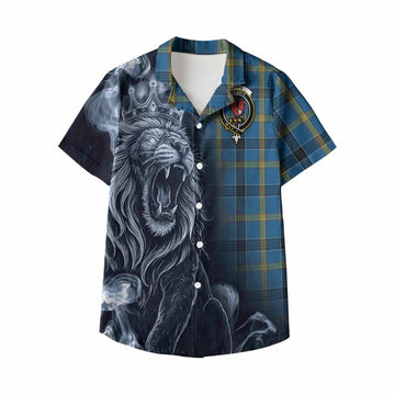 Laing Tartan Kid Hawaiian Shirt Roaring Lion Heritage
