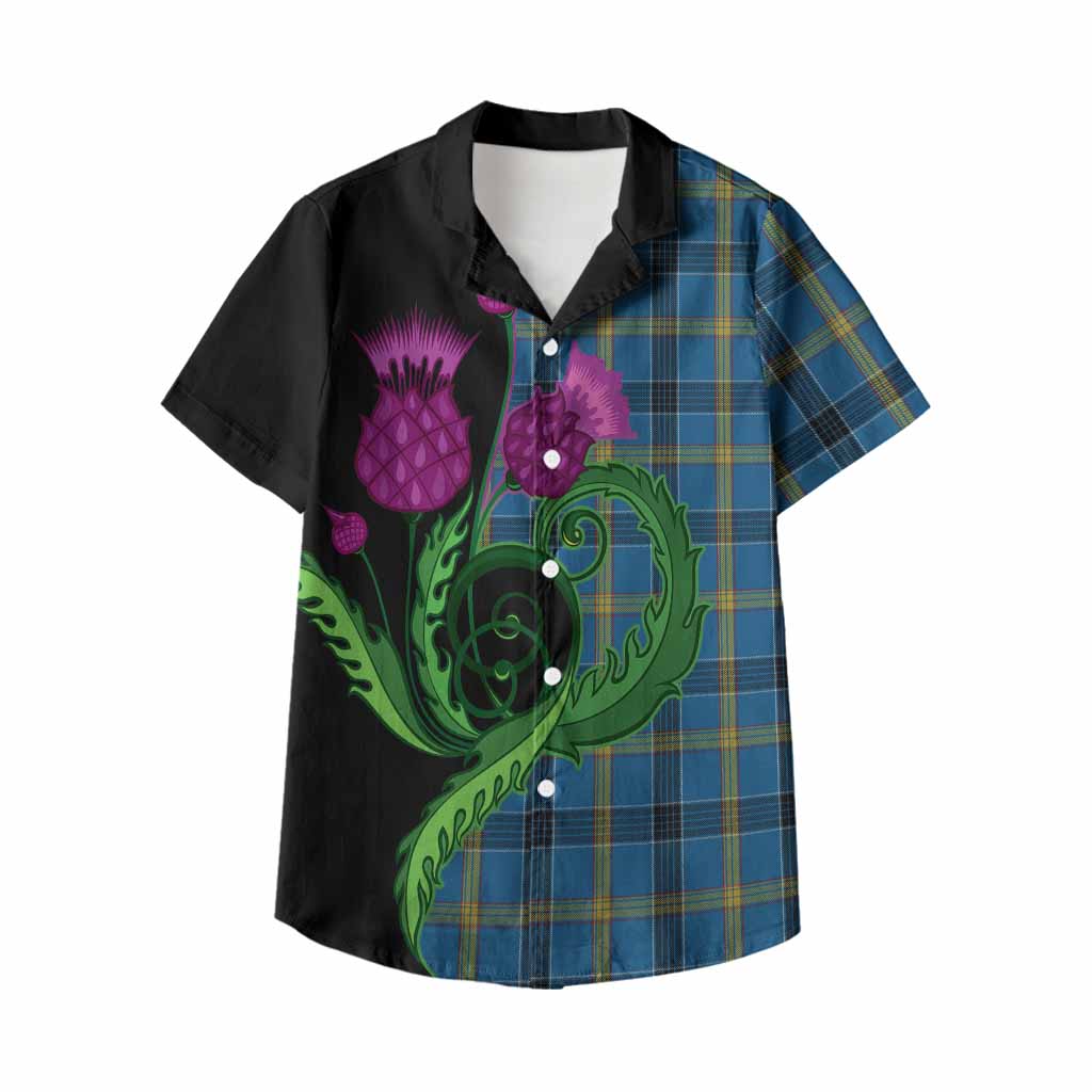 Laing Tartan Kid Hawaiian Shirt Traditional Scottish Thistle