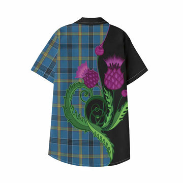 Laing Tartan Kid Hawaiian Shirt Traditional Scottish Thistle