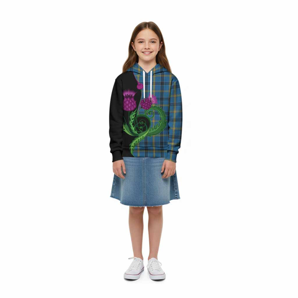 Laing Tartan Kid Hoodie Traditional Scottish Thistle
