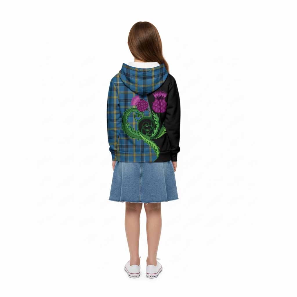 Laing Tartan Kid Hoodie Traditional Scottish Thistle