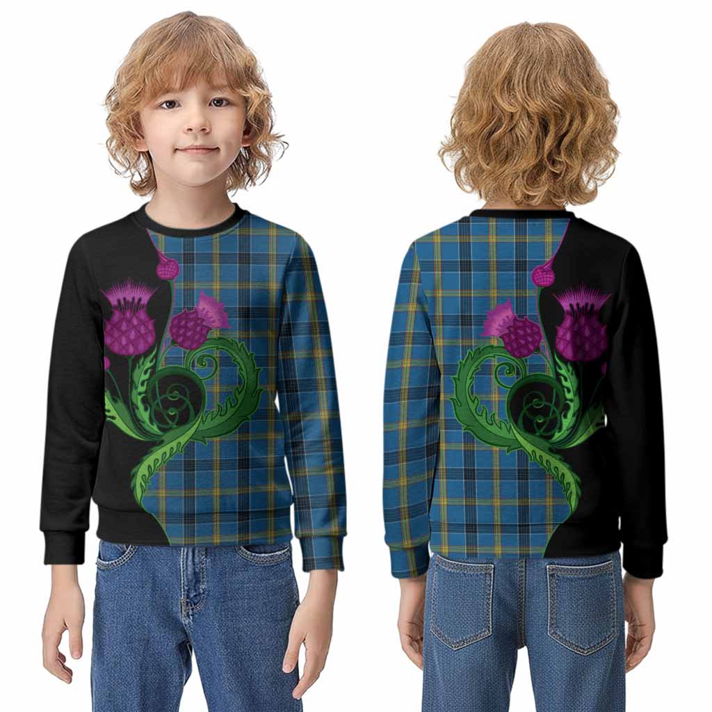 Laing Tartan Kid Knitted Sweatshirt Traditional Scottish Thistle
