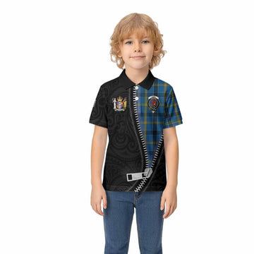 Laing Tartan Kid Polo Shirt New Zealand Pattern Unique Zipper Stylized
