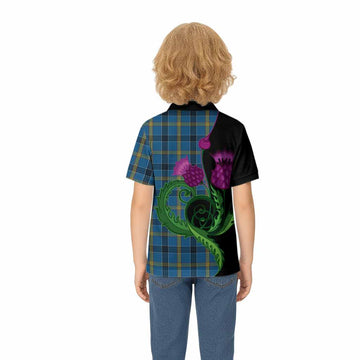 Laing Tartan Kid Polo Shirt Traditional Scottish Thistle