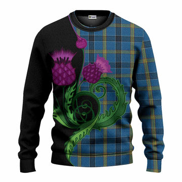 Laing Tartan Knitted Sweater Traditional Scottish Thistle