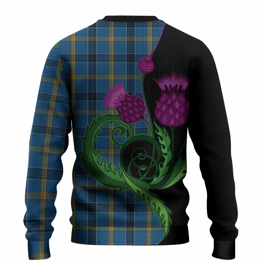 Laing Tartan Knitted Sweater Traditional Scottish Thistle