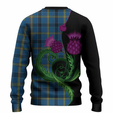 Laing Tartan Knitted Sweater Traditional Scottish Thistle