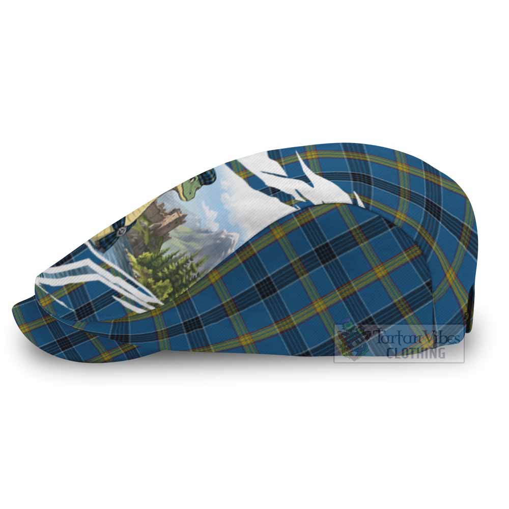 Laing Tartan Loch Ness Monster Scottish Heritage Art Flat Cap, Jeff Cap