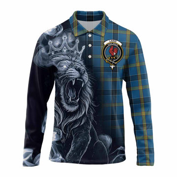 Laing Tartan Long Sleeve Polo Shirt Roaring Lion Heritage