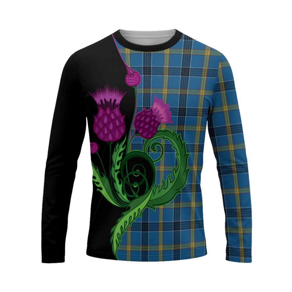 Laing Tartan Long Sleeve T-Shirt Traditional Scottish Thistle