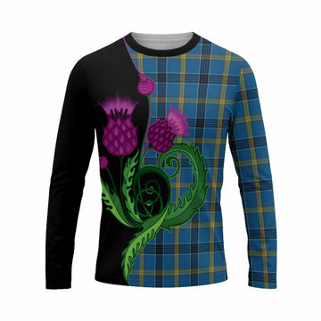 Laing Tartan Long Sleeve T-Shirt Traditional Scottish Thistle