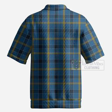 Laing Tartan Men’s Polo Sweater Top with Family Crest