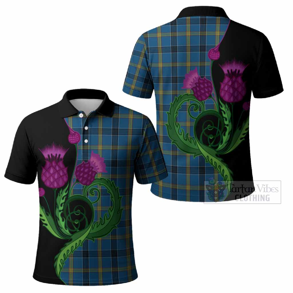 Laing Tartan Polo Shirt Traditional Scottish Thistle