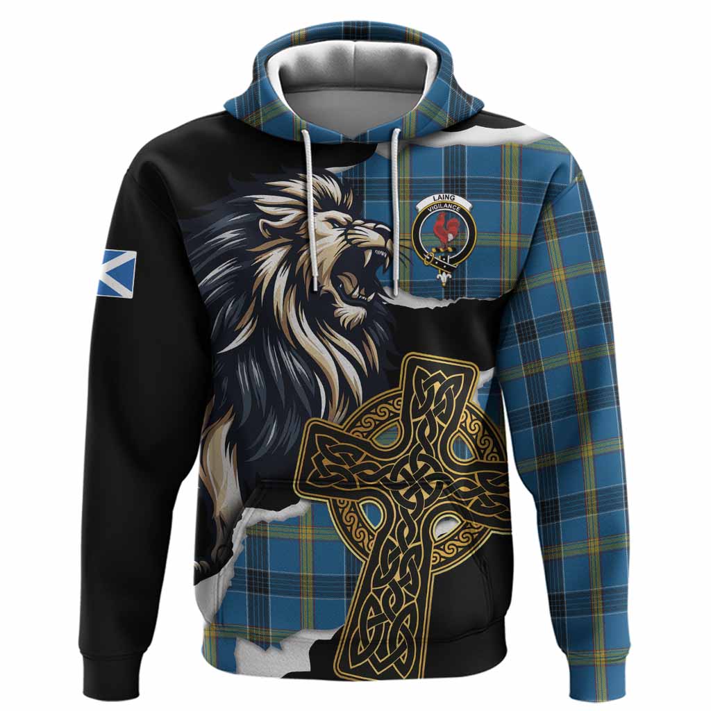 Laing Tartan Scottish Hoodie Lion Celtic Heritage