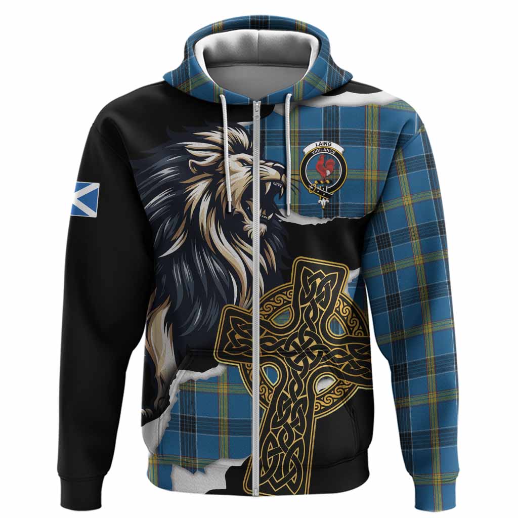 Laing Tartan Scottish Hoodie Lion Celtic Heritage