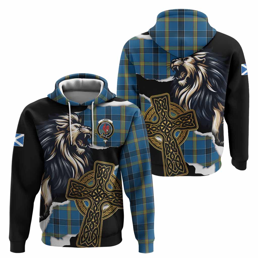 Laing Tartan Scottish Hoodie Lion Celtic Heritage