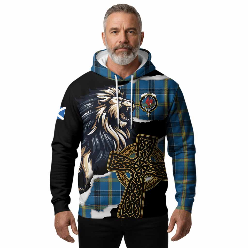 Laing Tartan Scottish Hoodie Lion Celtic Heritage