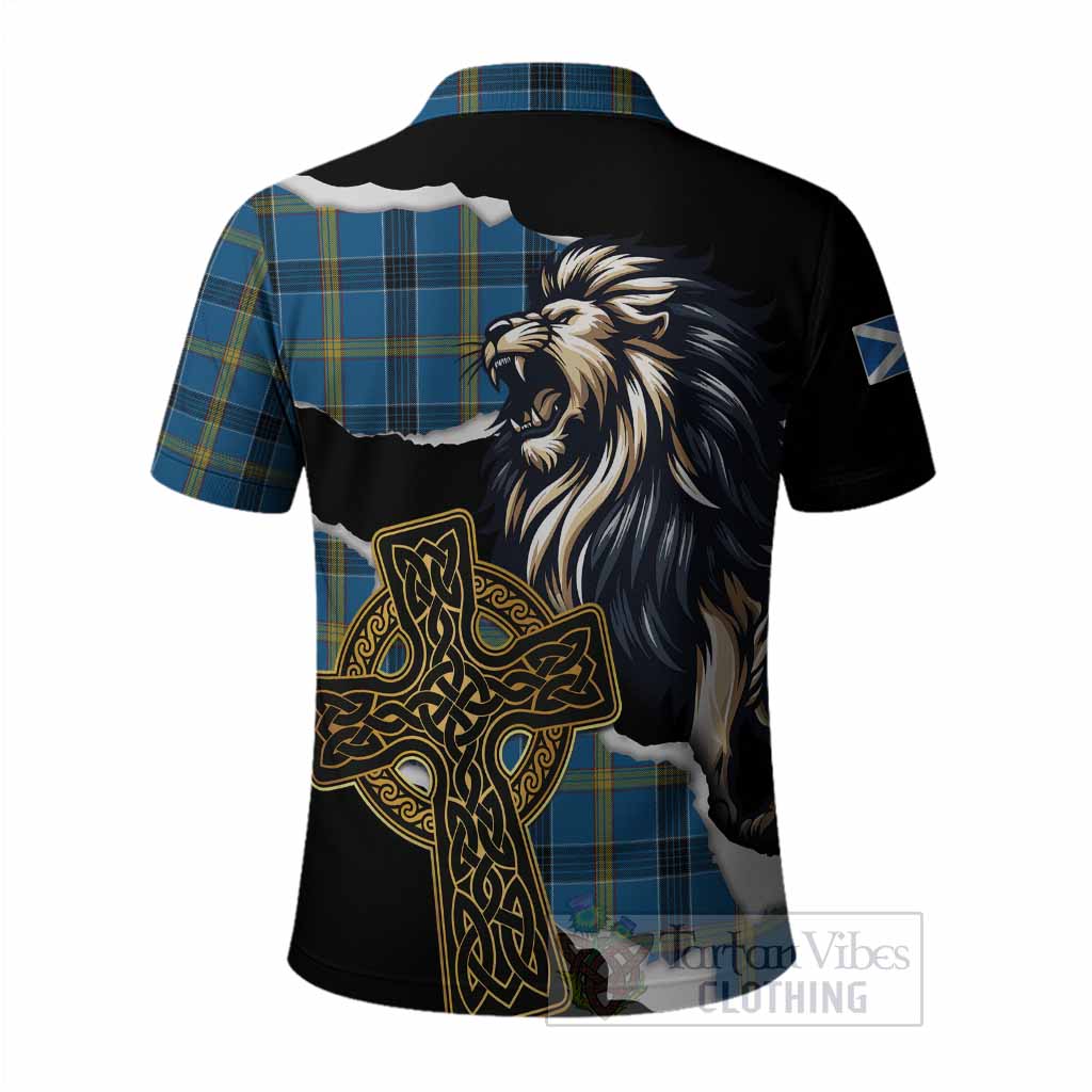 Laing Tartan Scottish Polo Shirt Lion Celtic Heritage