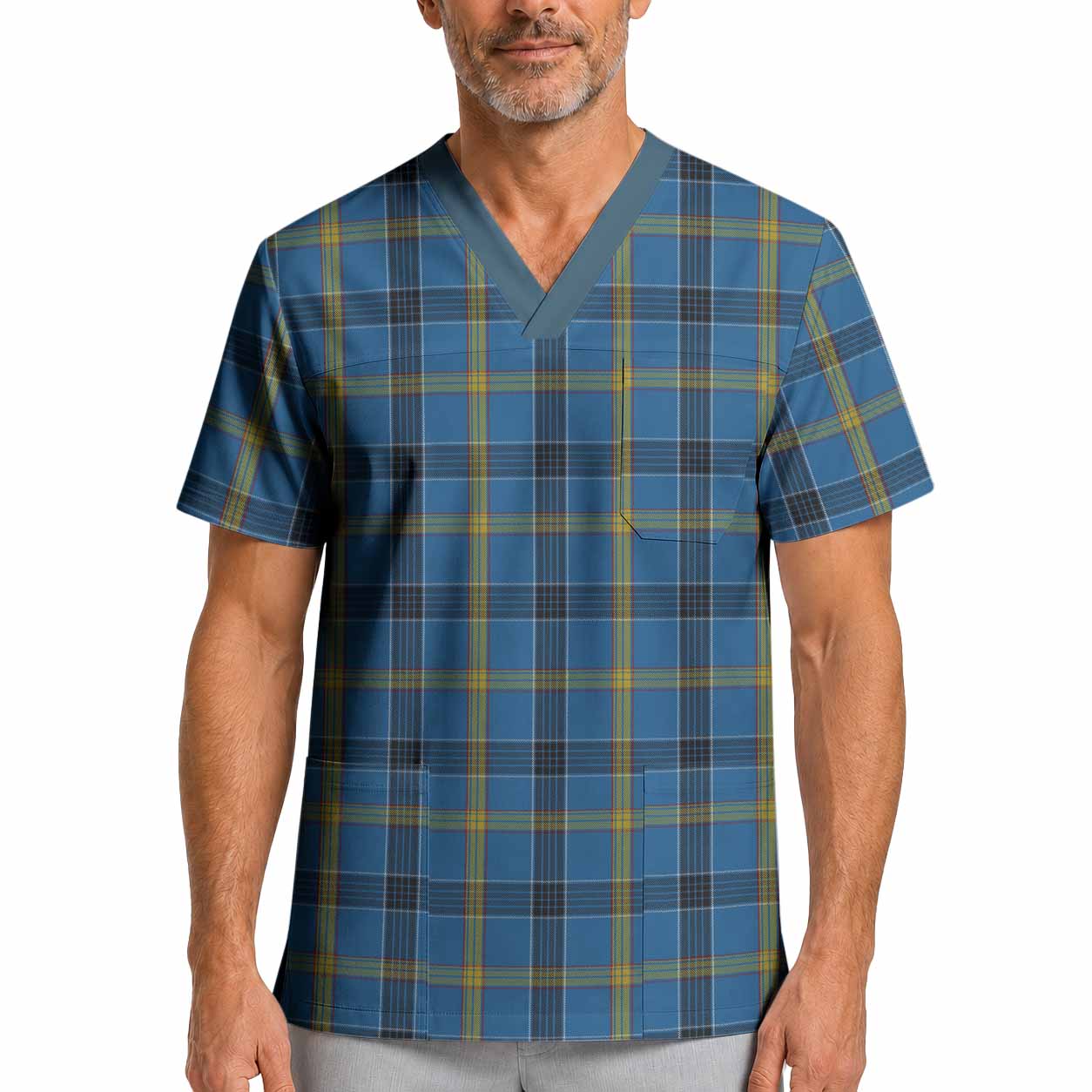 Laing Tartan Scrub Top XL - Tartan Vibes Clothing