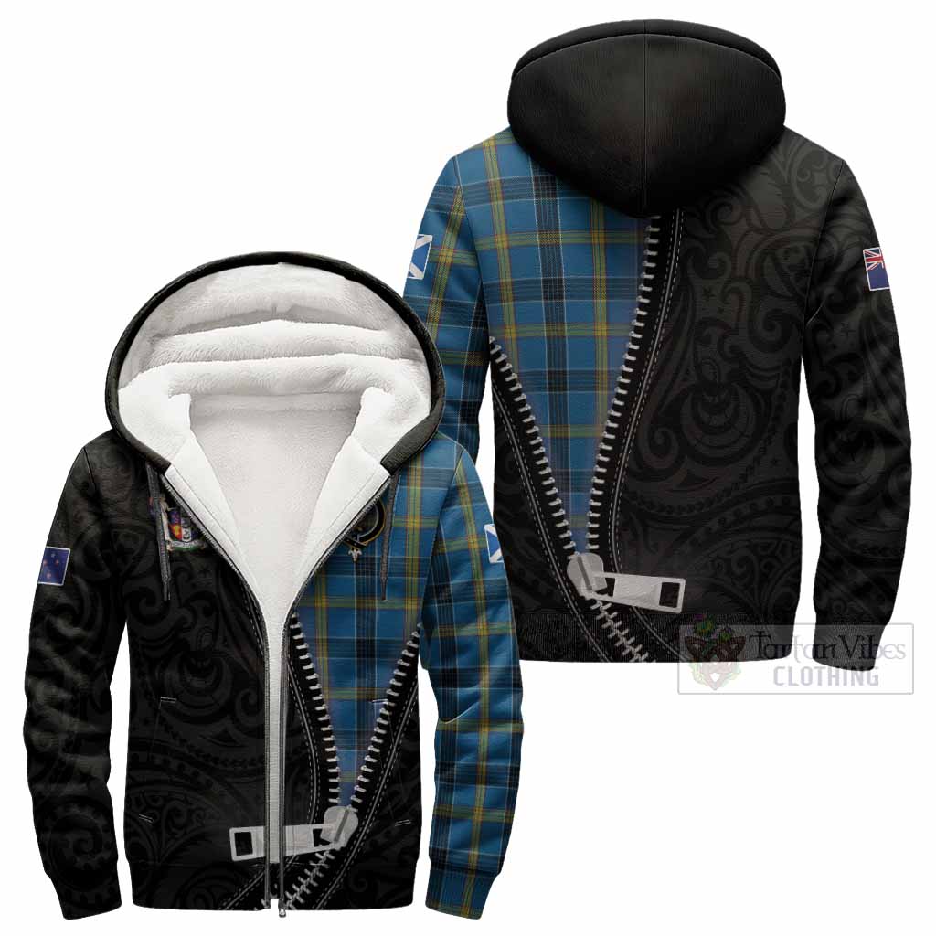 Laing Tartan Sherpa Hoodie New Zealand Pattern Unique Zipper Stylized