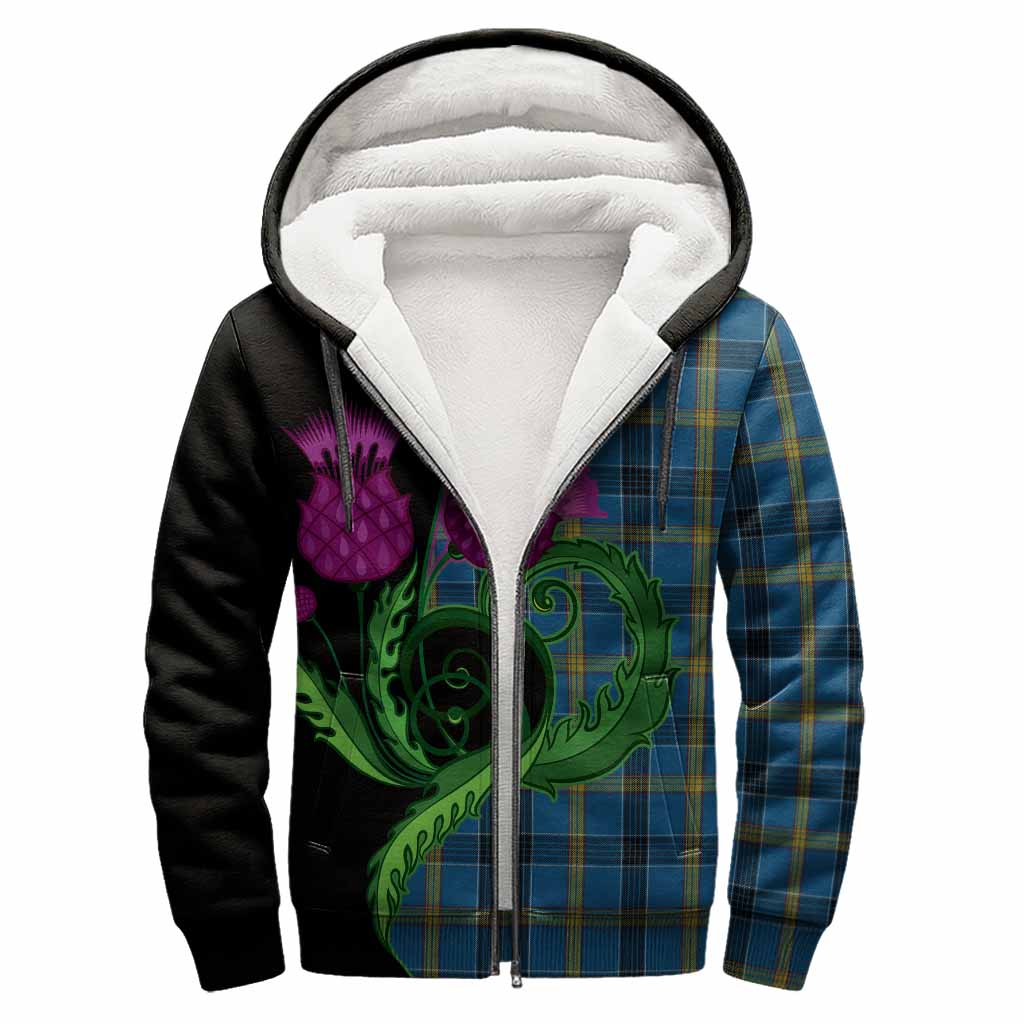 Laing Tartan Sherpa Hoodie Traditional Scottish Thistle
