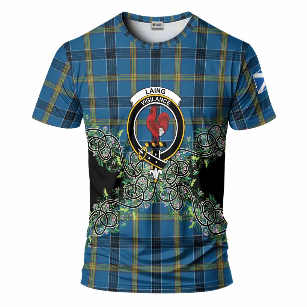 Laing Tartan T-Shirt Thistle Scottish Spirit