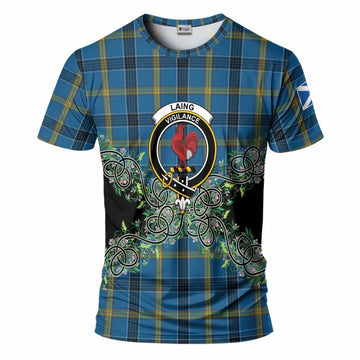 Laing Tartan T-Shirt Thistle Scottish Spirit