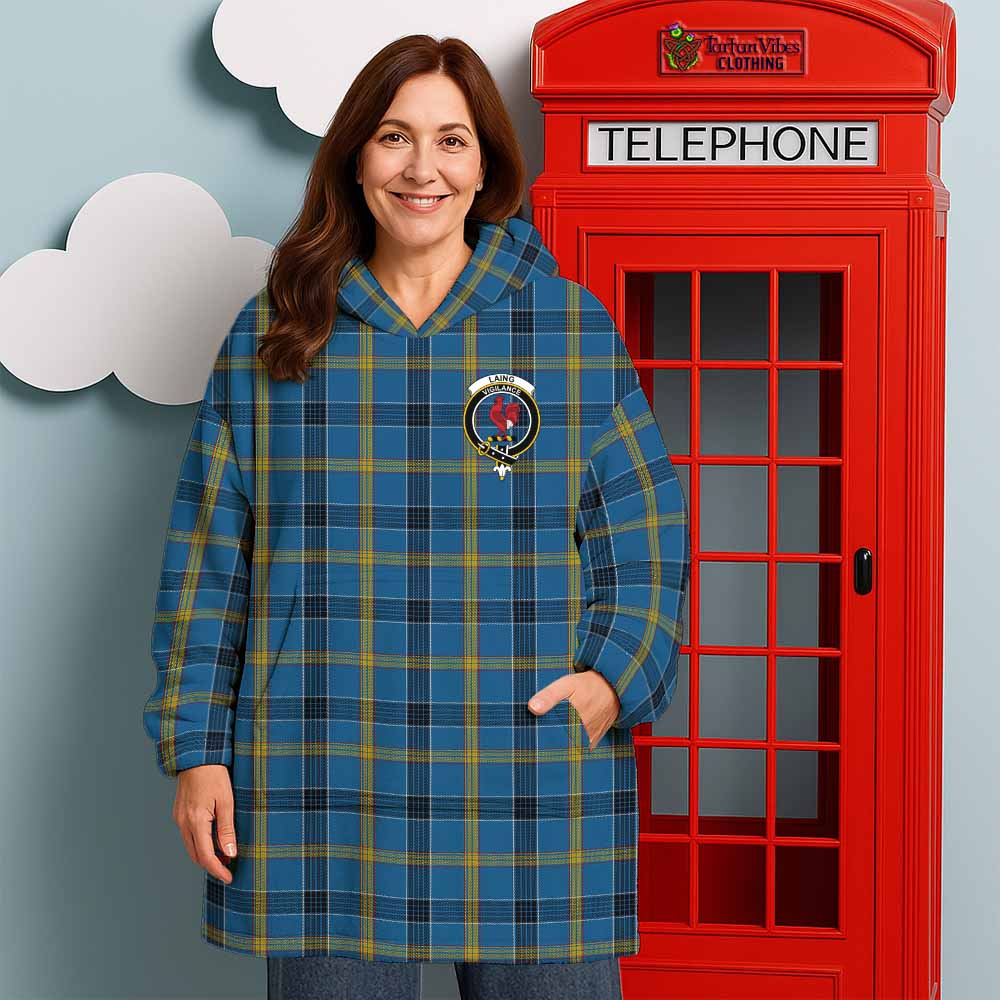 Laing Tartan Wearable Blanket with Family Crest - Tartan Vibes Clothing