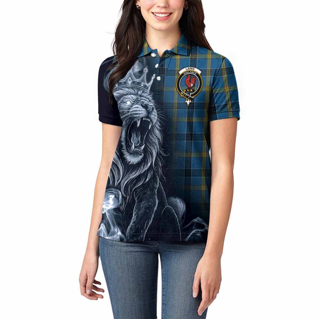 Laing Tartan Women Polo Shirt Roaring Lion Heritage