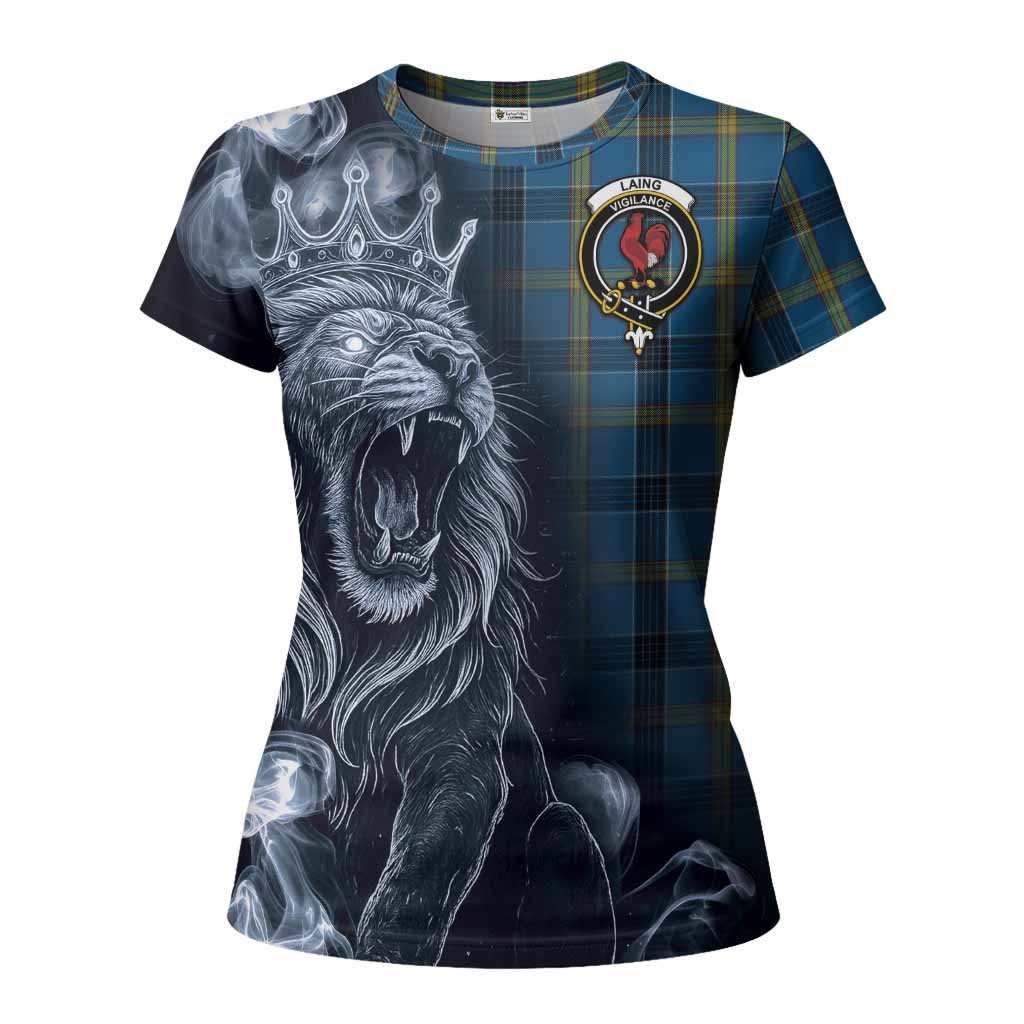 Laing Tartan Women T shirt Roaring Lion Heritage