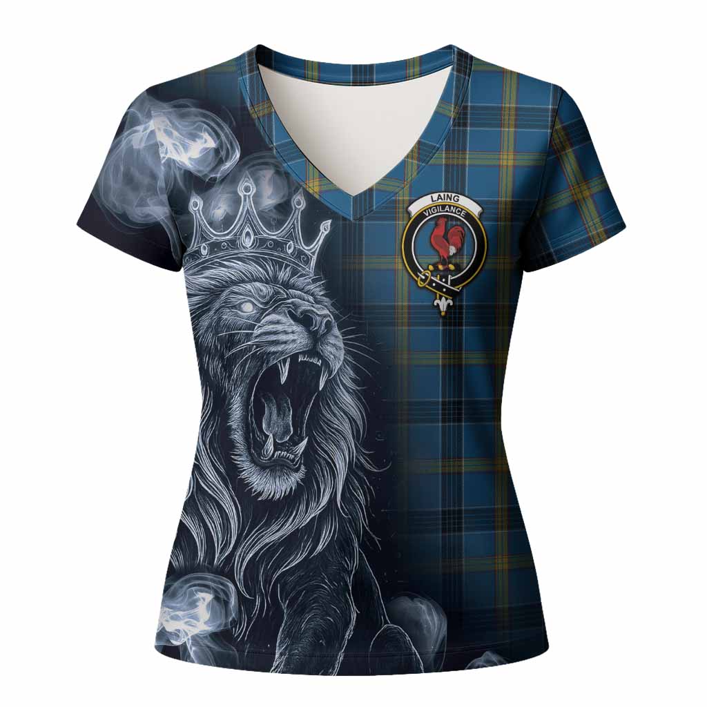 Laing Tartan Women T shirt Roaring Lion Heritage