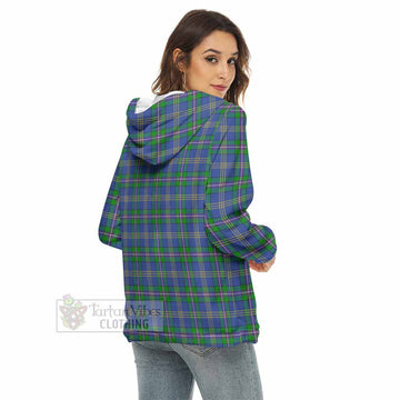Lambert Tartan Women's Borg Fleece Hoodie with Half Zip