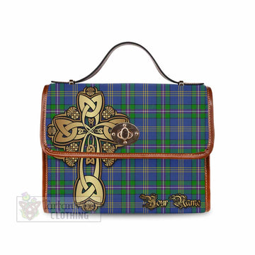 Tartan Vibes Clothing Lambert Tartan Waterproof Canvas Bag Golden Thistle Celtic Cross Style
