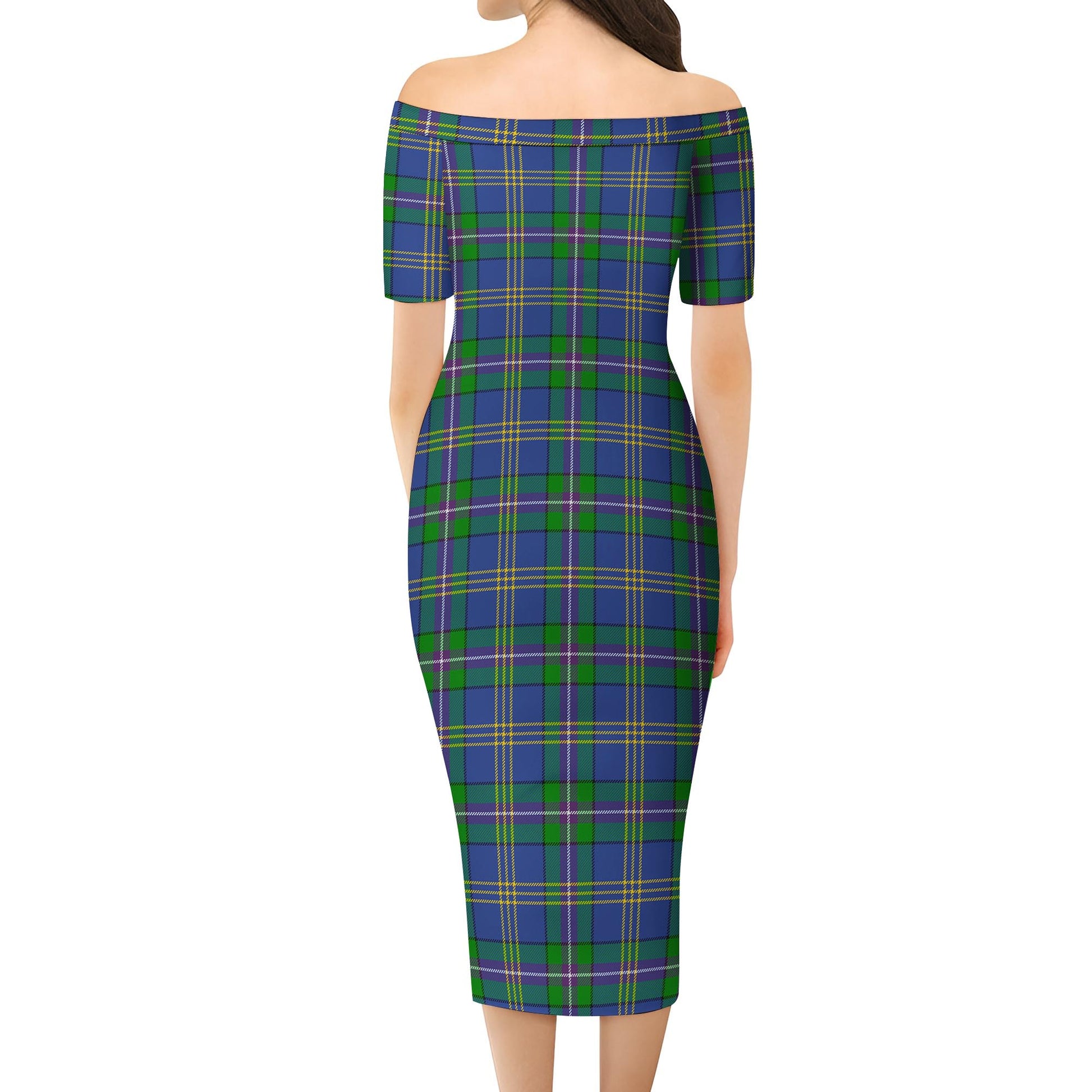 Lambert Tartan Off Shoulder Lady Dress - Tartanvibesclothing
