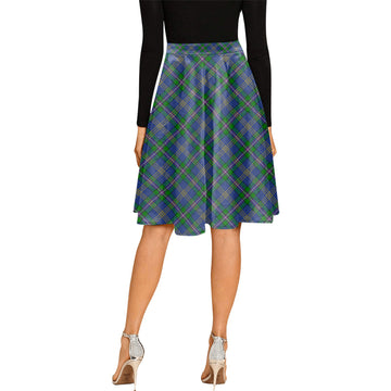 Lambert Tartan Melete Pleated Midi Skirt Cross Style