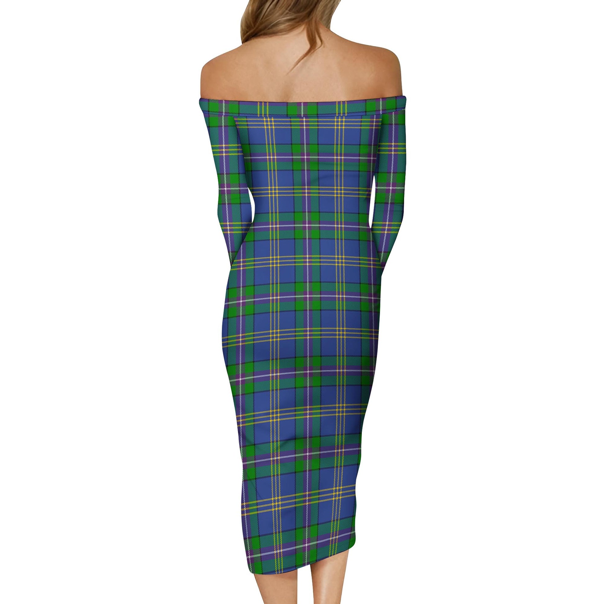 Lambert Tartan Off Shoulder Lady Dress - Tartanvibesclothing