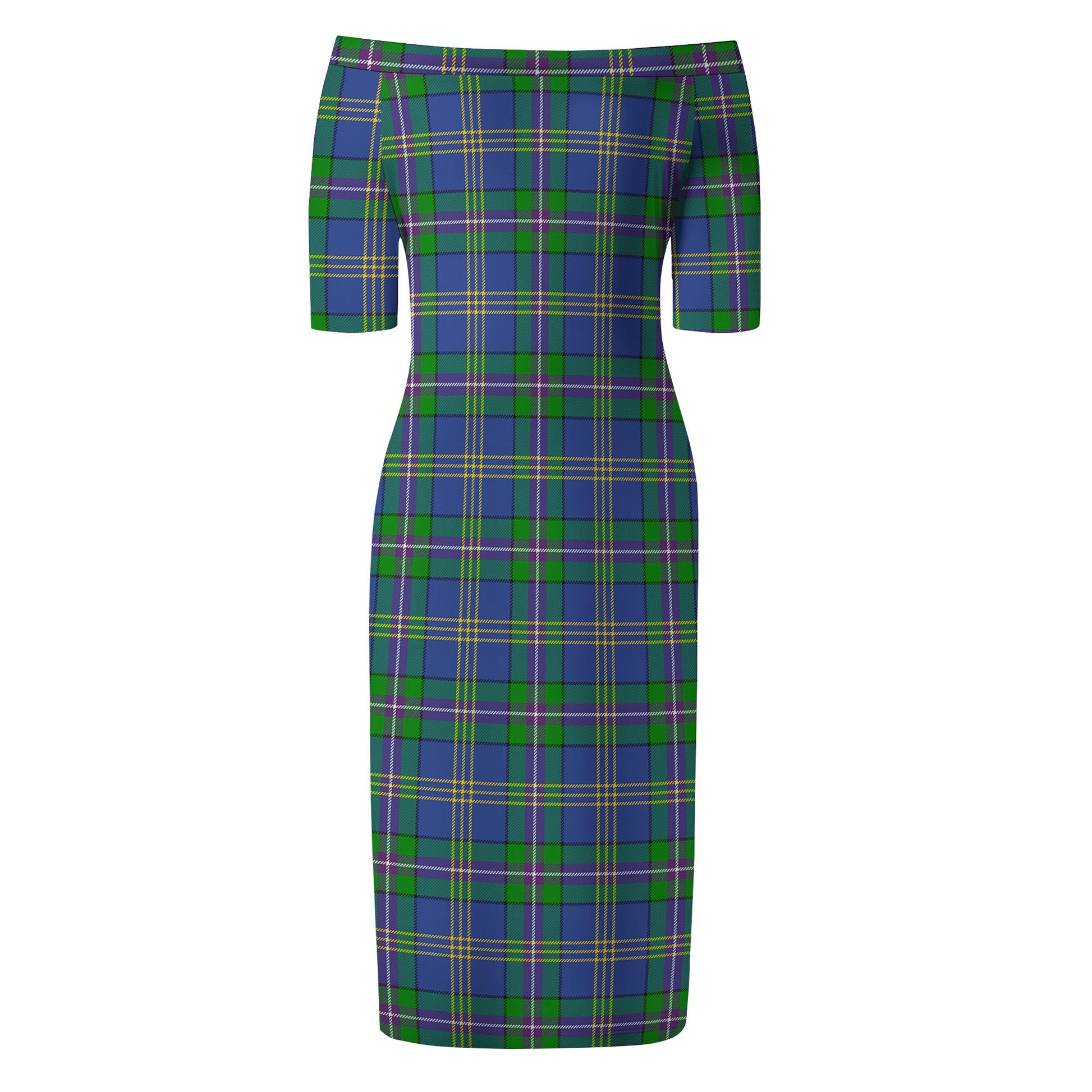Lambert Tartan Off Shoulder Lady Dress - Tartanvibesclothing