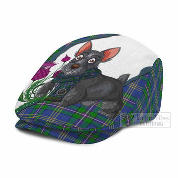 Lambert Scottish Terrier Tartan Flat Cap, Jeff Cap Thistle Heritage Art