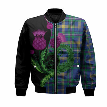 Lambert Tartan Bomber Jacket Traditional Scottish Thistle
