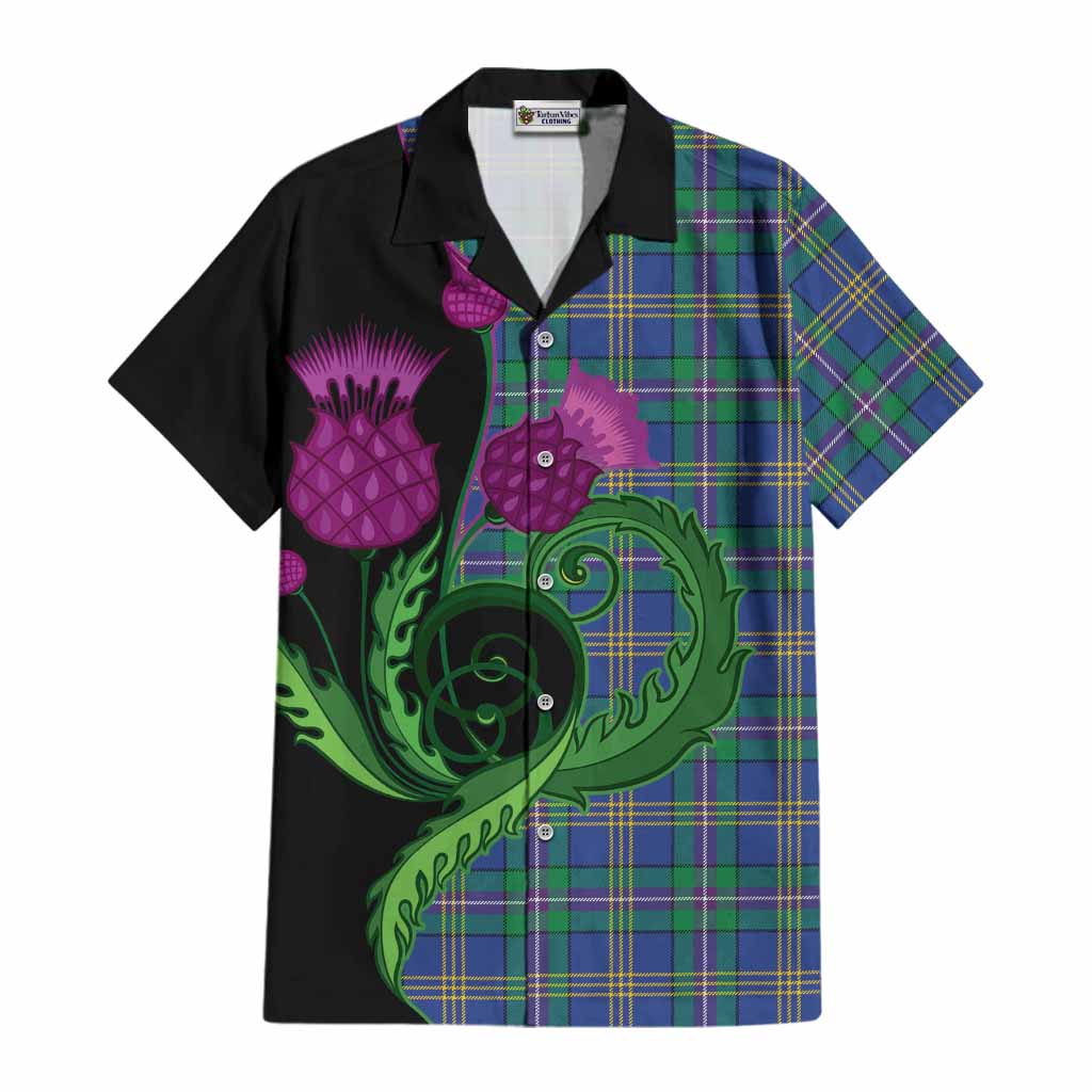 Lambert Tartan Cotton Hawaiian Shirt Traditional Scottish Thistle